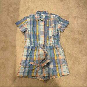 GAP Kids Plaid Romper - Blue, Yellow, and Pink